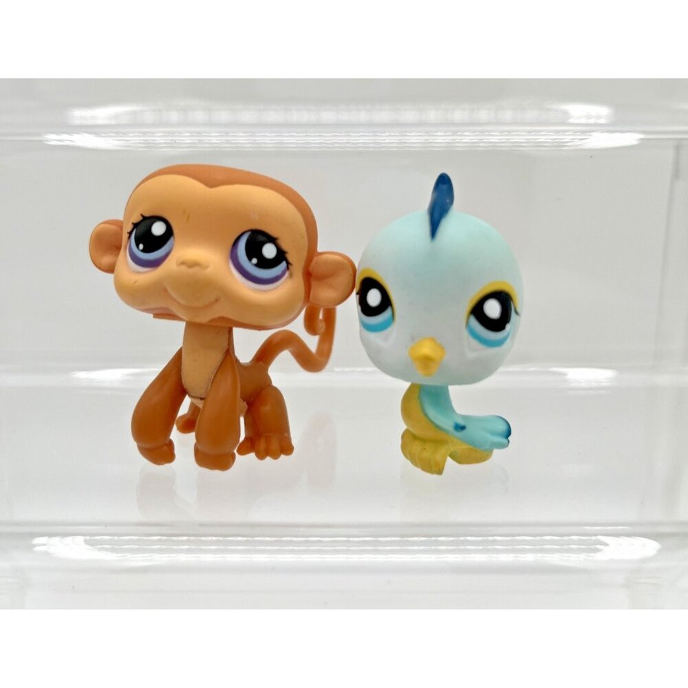 Littlest Pet Shop Pet Pairs MONKEY #189 PARAKEET #190 LPS‎ 2005